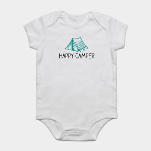 Happy Camper Tent Camping Quote Baby Bodysuit